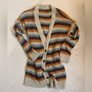 American Eagle Outfitters Striped Cardigan in Rich Vibrant Warm Tones